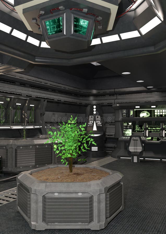 3D Rendering Botanical Space Laboratory vector illustration