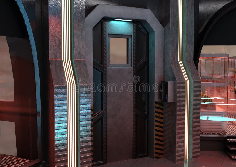 3D Rendering Science Fiction Plant Laboratory royalty free illustration