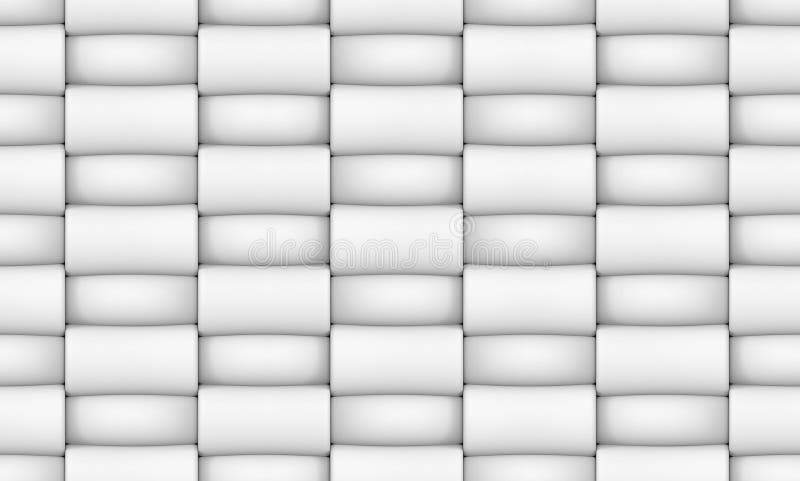 3d rendering. seamless modern weaving white rectangular shape fabric background.