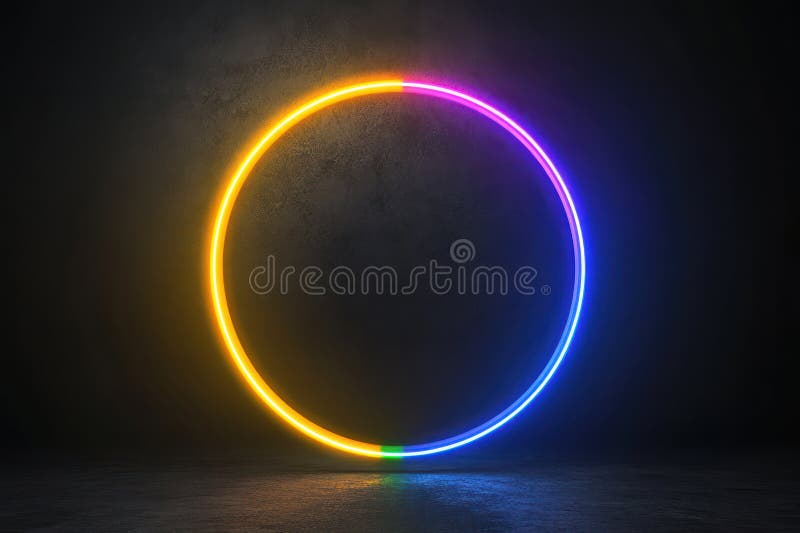 Vibrant Neon Disco Light Background - 3D Rendering of a Neon Concept with Glowing Neon Lights in a Dynamic Disco Theme royalty free illustration