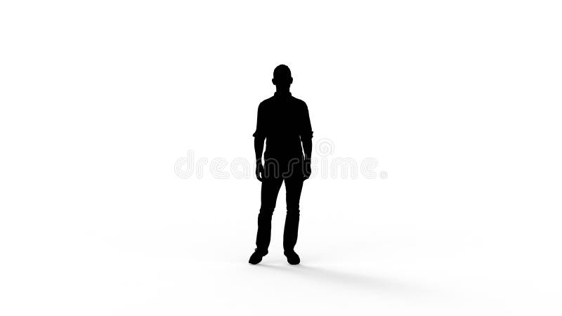 3d rendering of the silhouette of a person isolated in white background stock illustration