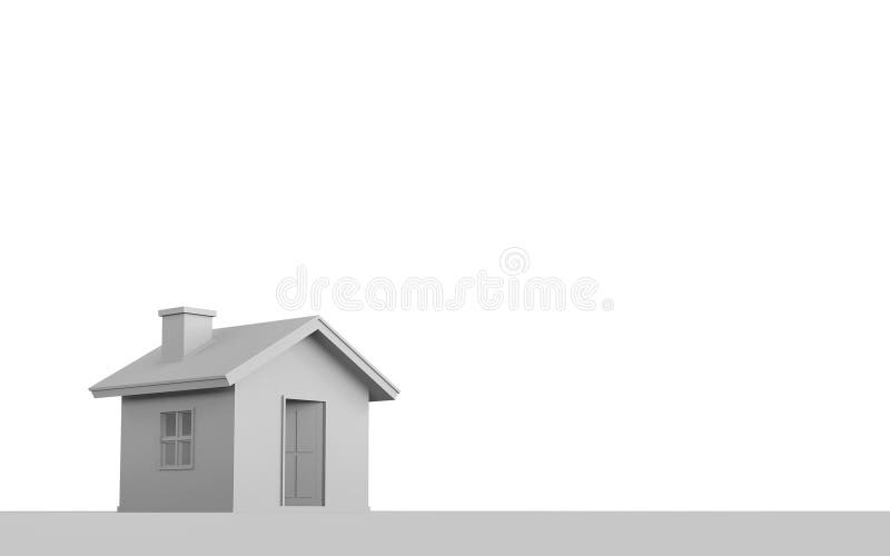3D rendering of simple house isolated on white background. vector illustration