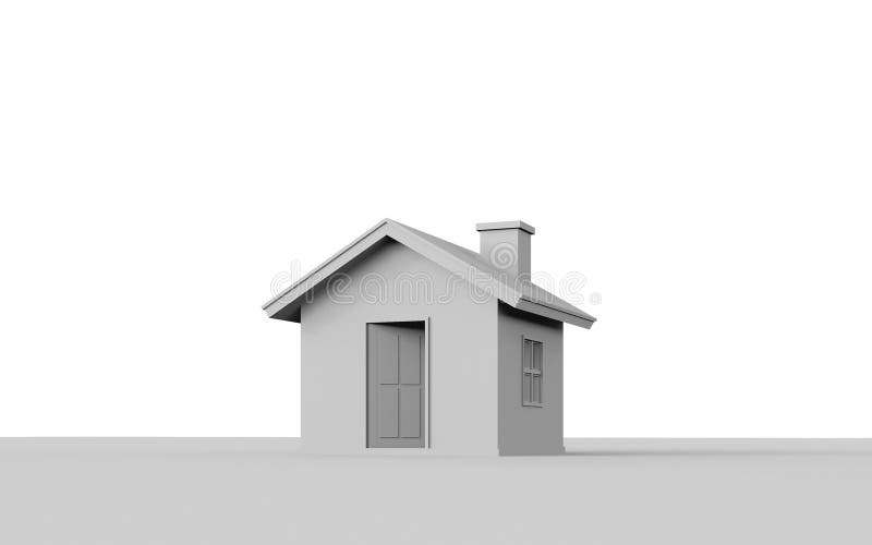 3D rendering of simple house isolated on white background. vector illustration