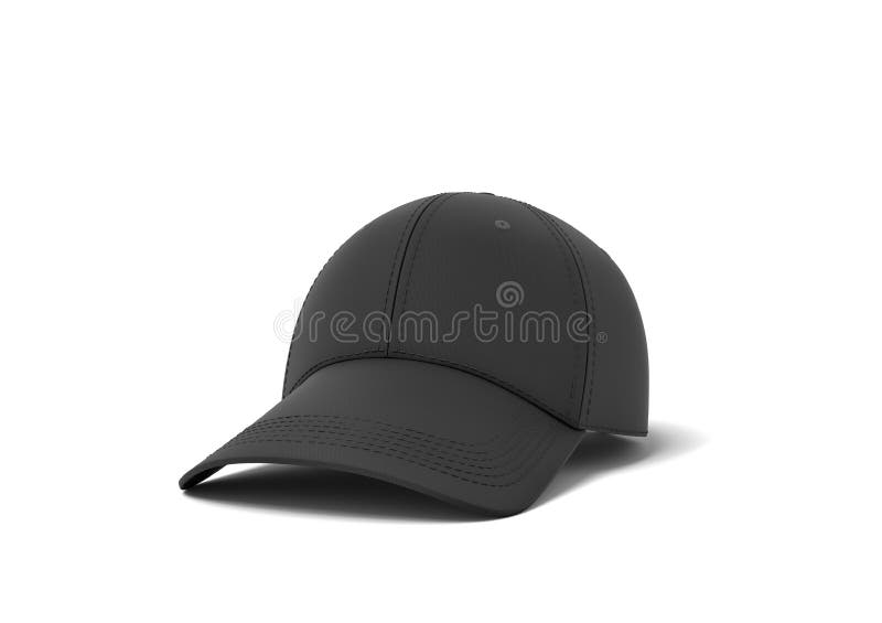 3d Rendering of a Single New Baseball Cap Made in Black Textile