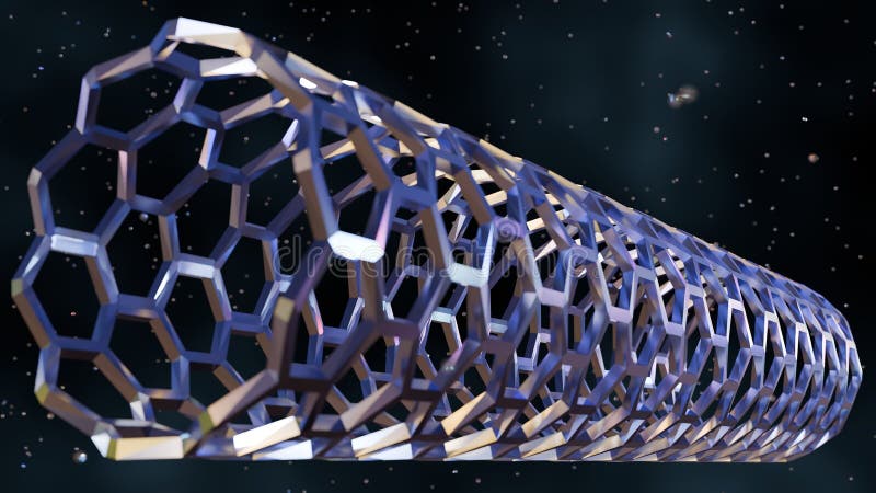 A 3d rendering of single-walled carbon nanotube. royalty free illustration