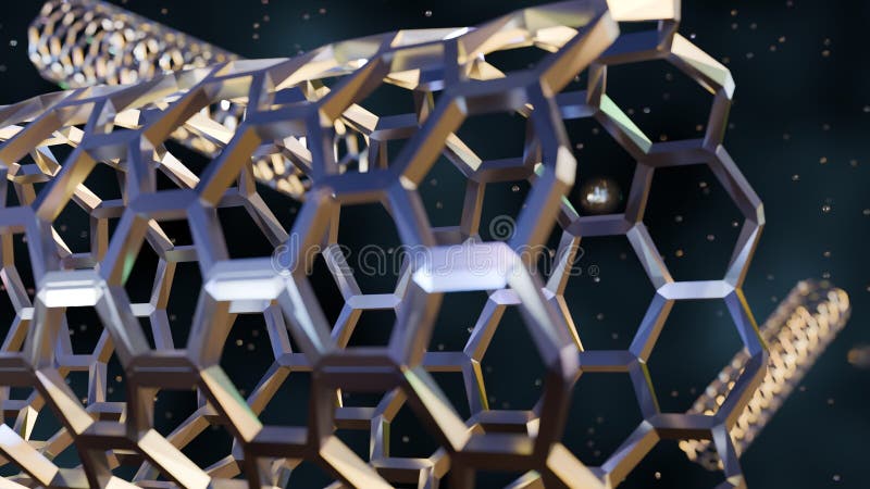 A 3d rendering of single-walled carbon nanotube. stock illustration