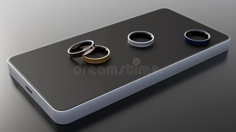 3d rendering of smart rings and a smartphone. they can create a seamless and intuitive user experience.