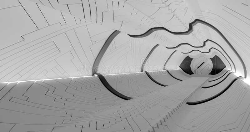 3d rendering. Spaceship or laboratory corridor in bright light. High tech. Futuristic design vector illustration
