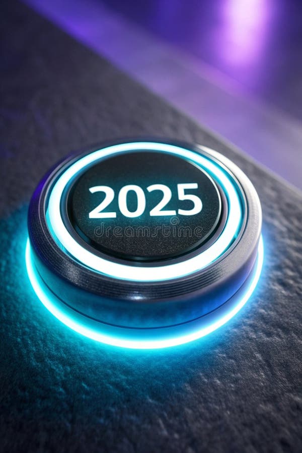 3D Rendering of 2025 Start Button Concept for New Year vector illustration