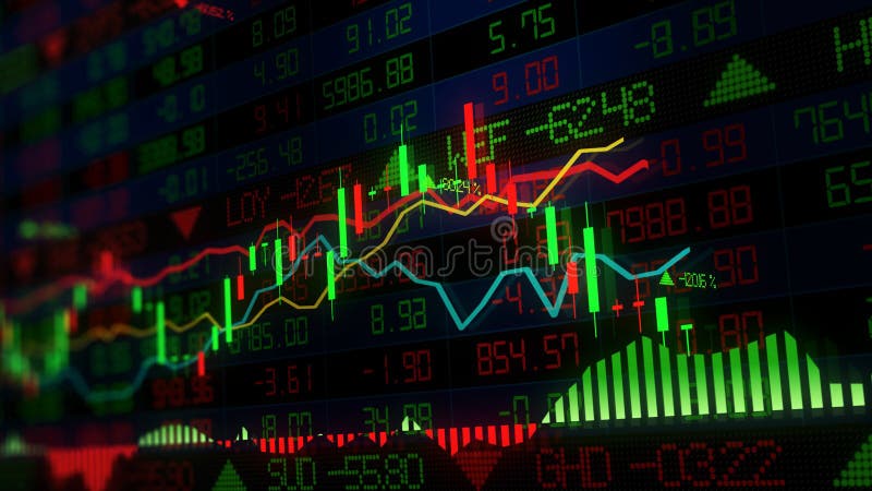 3D rendering of stock indexes in virtual space. Economic growth, recession stock photo 3D rendering of stock indexes in virtual space. Economic growth, recession stock photo