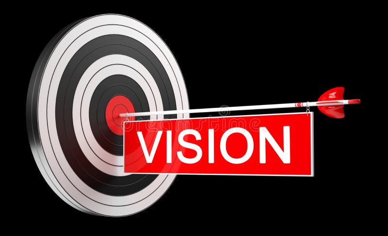 3D rendering target black white and red target with arrows stock illustration
