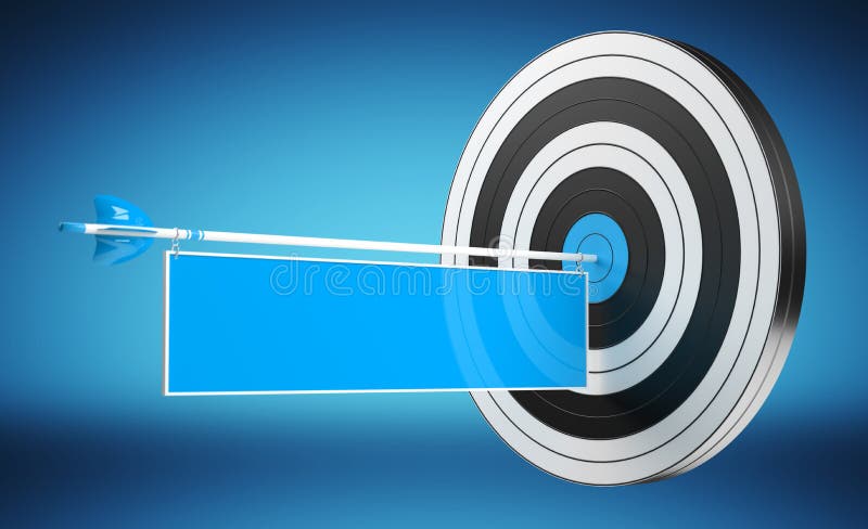 3D rendering target black white and red target with arrows stock illustration