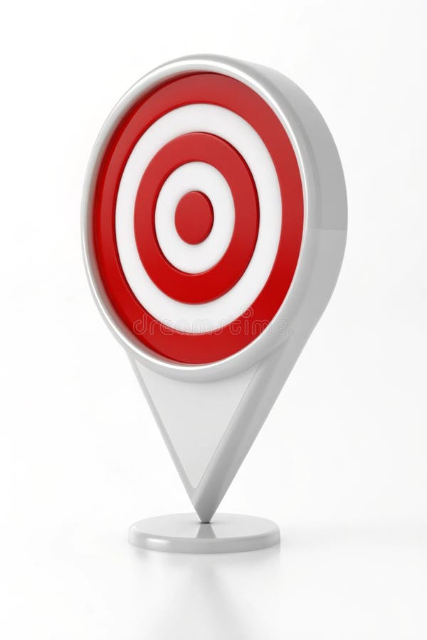 3D Rendering of Target Icon Concept Isolated on White stock illustration