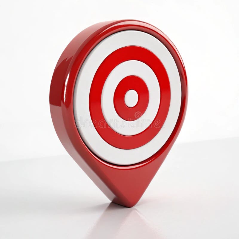 3D Rendering of Target Icon Concept Isolated on White