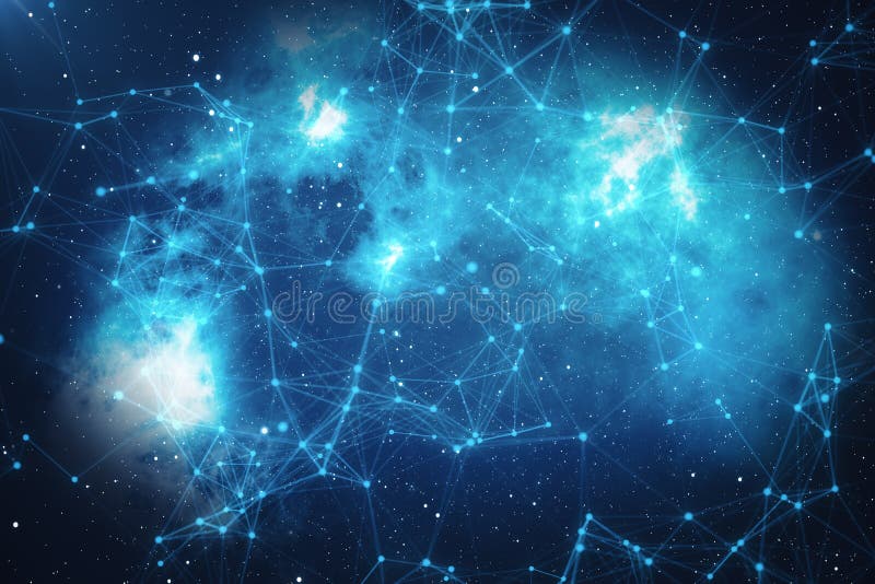 3D Rendering Technological Connection Futuristic Shape, Blue Dot Network, Abstract Background, Blue Background With stock illustration 3D Rendering Technological Connection Futuristic Shape, Blue Dot Network, Abstract Background, Blue Background With stock illustration