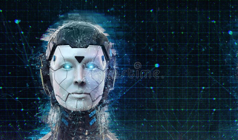 Technology Robot Sci Fi Woman Cyborg Android Background Humanoid Artificial Intelligence Wallpaper 3d Render Stock Illustration Illustration Of Binary Concept