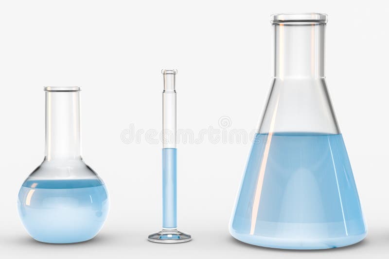 3d rendering, test tube and beaker in the lab