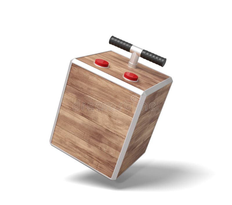 3d Rendering of Tnt Detonator Box Isolated on White Background Stock