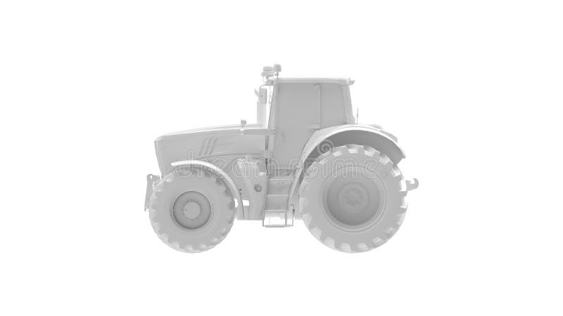 3D rendering of a tractor computer model machinery agriculture tool isolated on white background high quality high