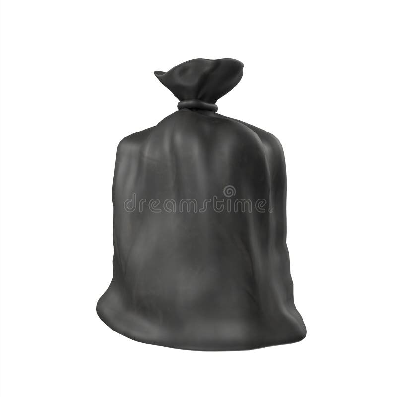 3D Rendering Of Trash Bag Model vector illustration