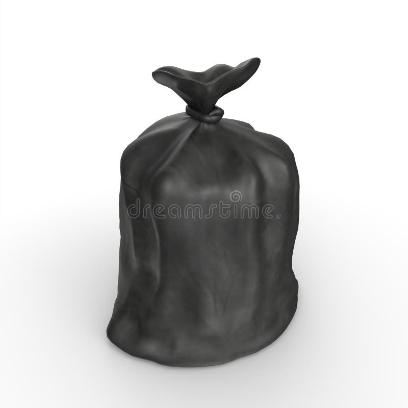 3D Rendering Of Trash Bag Model royalty free illustration