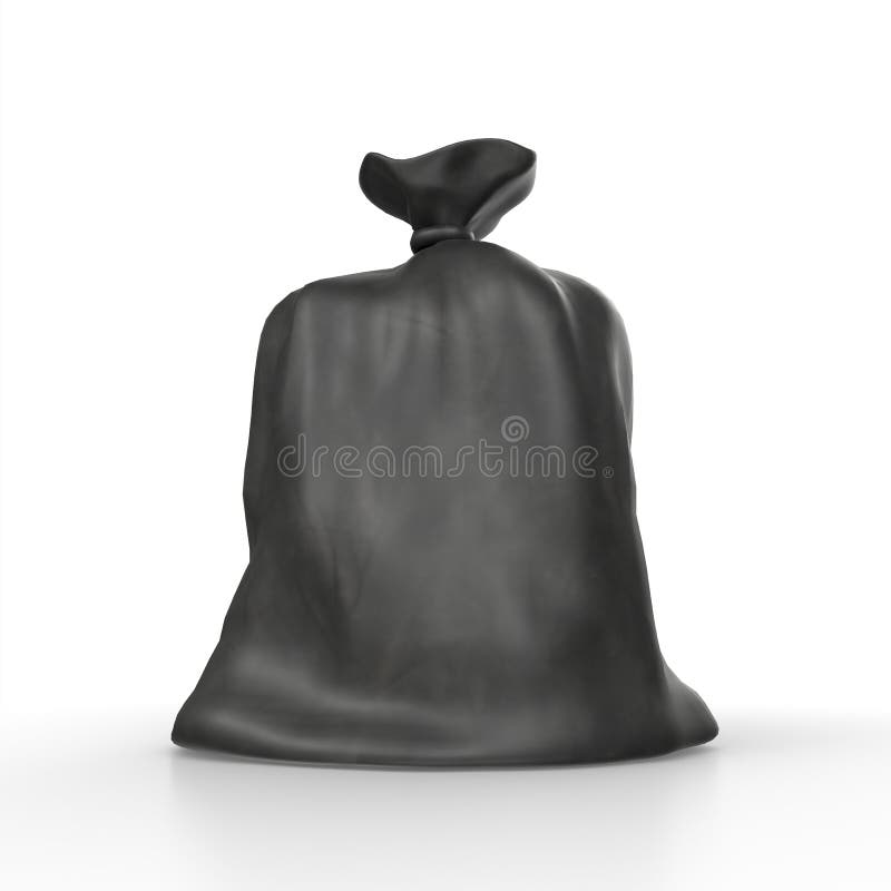 3D Rendering Of Trash Bag Model vector illustration