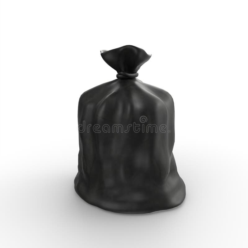 3D Rendering Of Trash Bag Model royalty free illustration