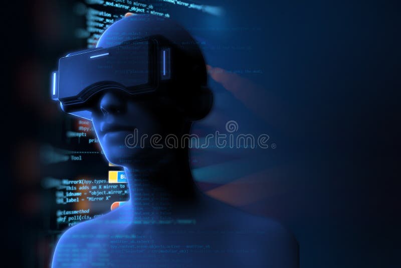 3d Rendering of Virtual Human in VR Headset on Futuristic Stock  Illustration - Illustration of headset, future: 80111244