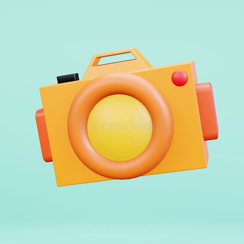 3D Rendering von beweglichem Orangenkamerasymbol vektor abbildung