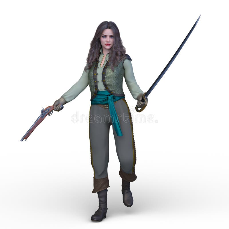 3D rendering of warrior woman vector illustration 3D rendering of warrior woman vector illustration