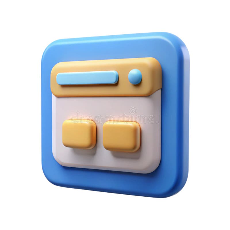 3D Rendering of Web UI Icon Representing Digital Interface and Modern Online Navigation Elements royalty free stock photos