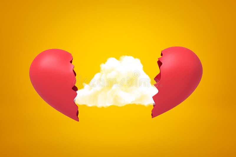 3d Rendering of White Cloud between Two Red Broken Heart Pieces on Yellow Background Stock Photo - Image of lover, cloud: 150905494 3d Rendering of White Cloud between Two Red Broken Heart Pieces on Yellow Background Stock Photo - Image of lover, cloud: 150905494
