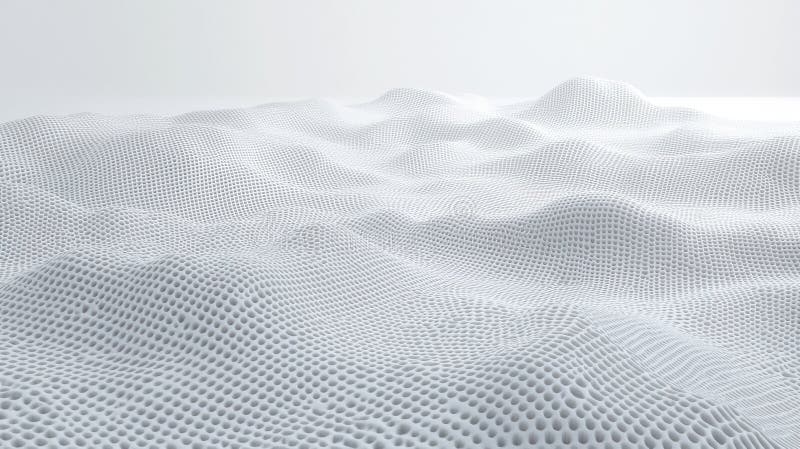 A 3D rendering of a white, textured surface with a honeycomb pattern. vector illustration