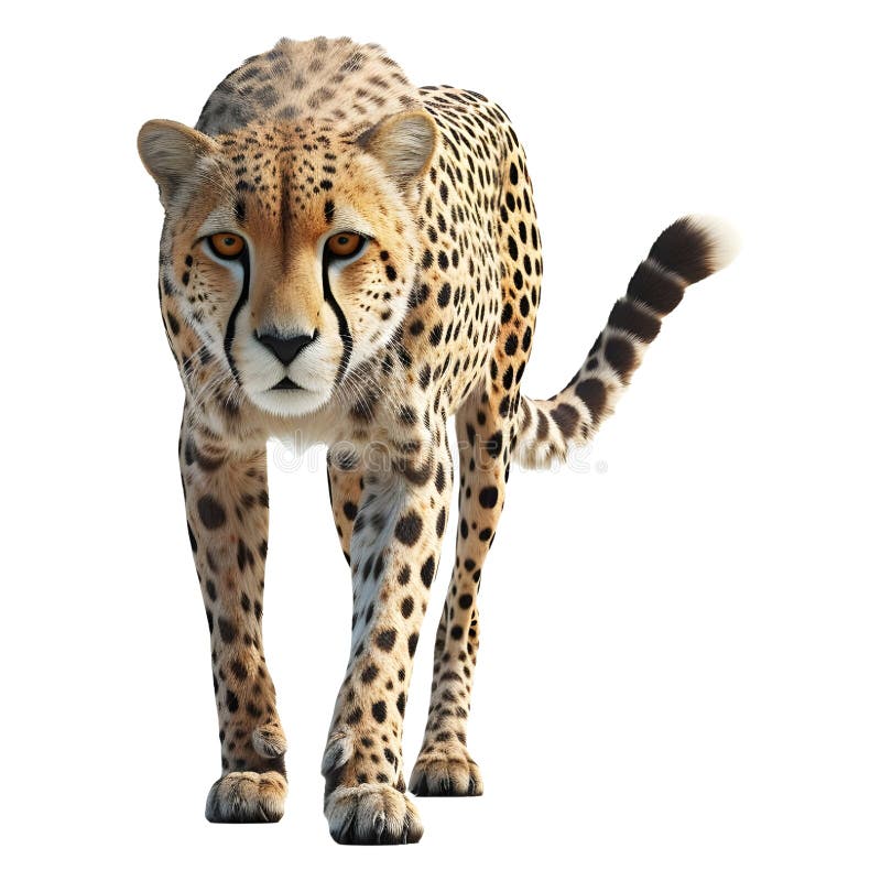3D Rendering of a Wild Leopard on Transparent Background - royalty free illustration.