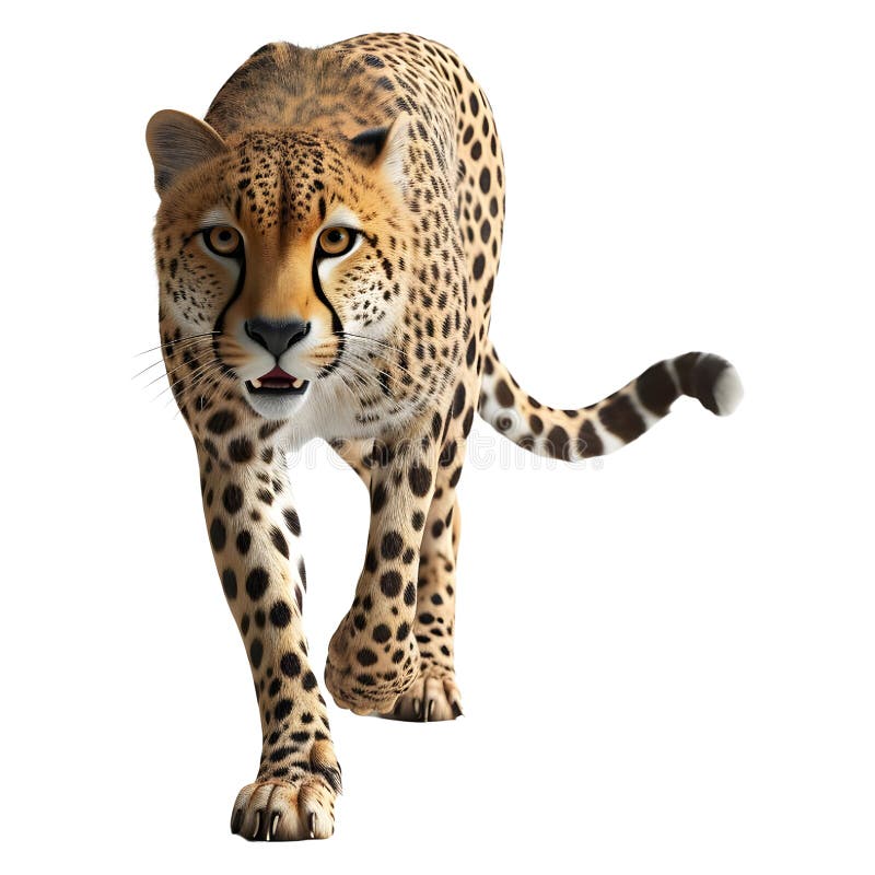 3D Rendering of a Wild Leopard on Transparent Background - stock illustration.