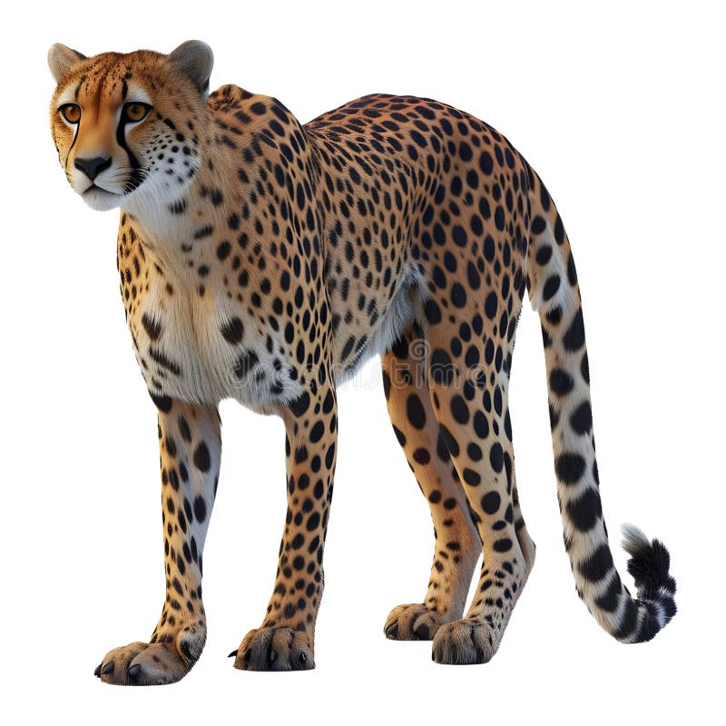 3D Rendering of a Wild Leopard on Transparent Background - vector illustration.