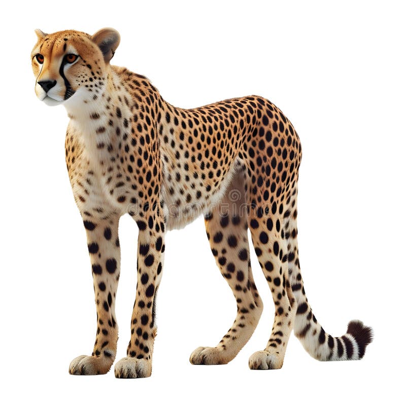 3D Rendering of a Wild Leopard on Transparent Background - vector illustration.