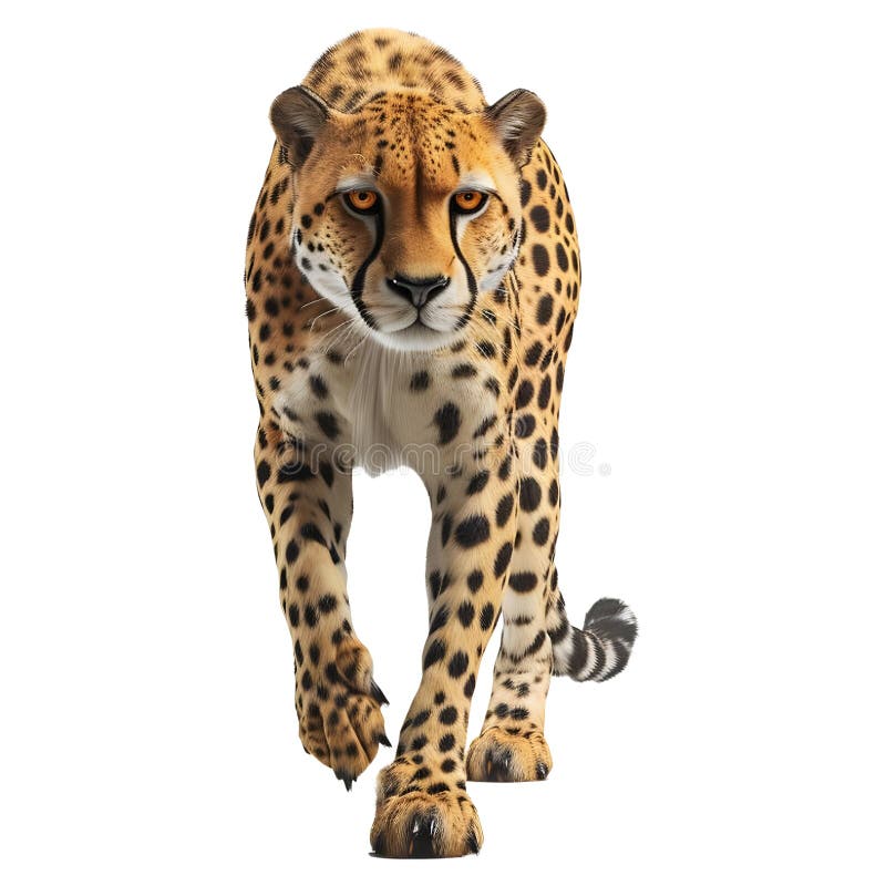 3D Rendering of a Wild Leopard on Transparent Background - royalty free illustration.