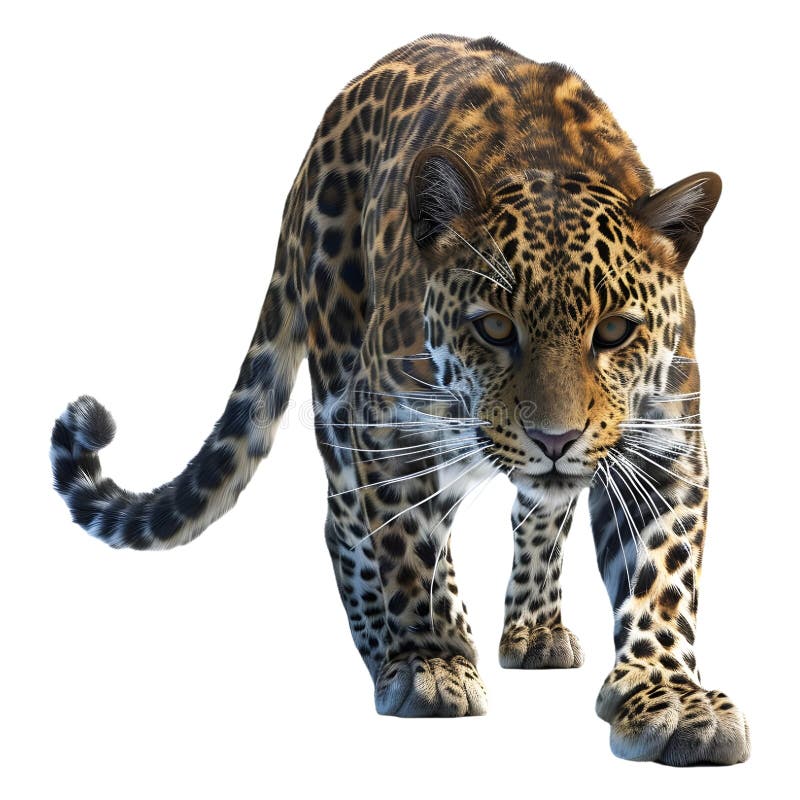 3D Rendering of a Wild Tiger on Transparent Background - stock illustration.