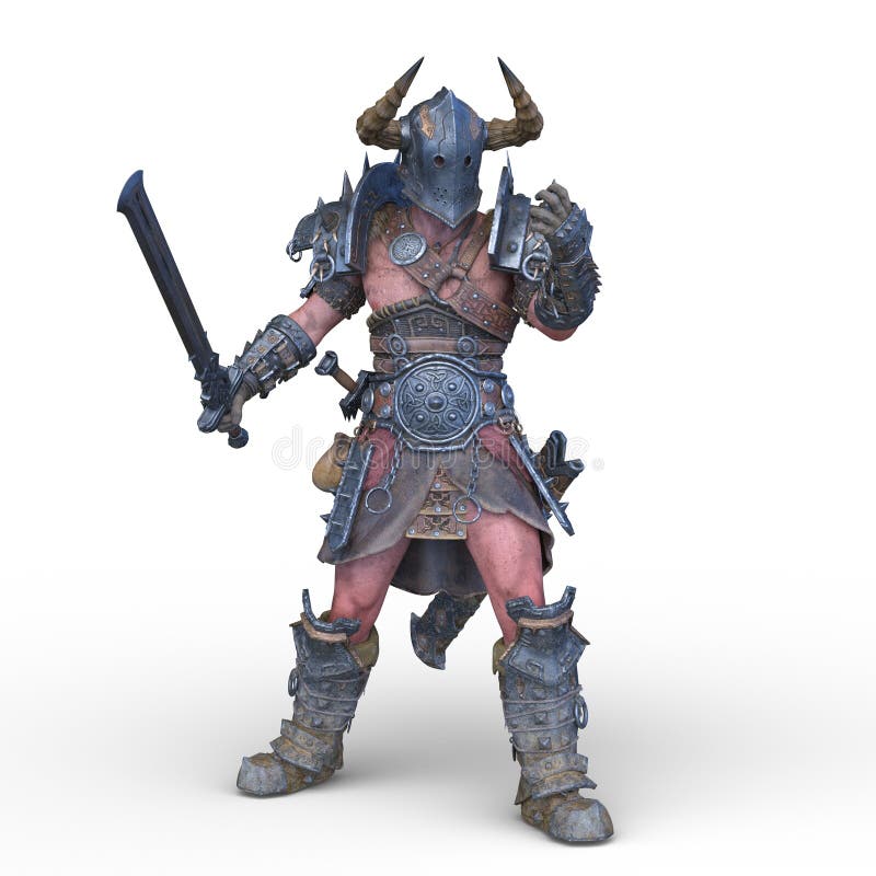 3D rendering of Wild Warrior royalty free illustration