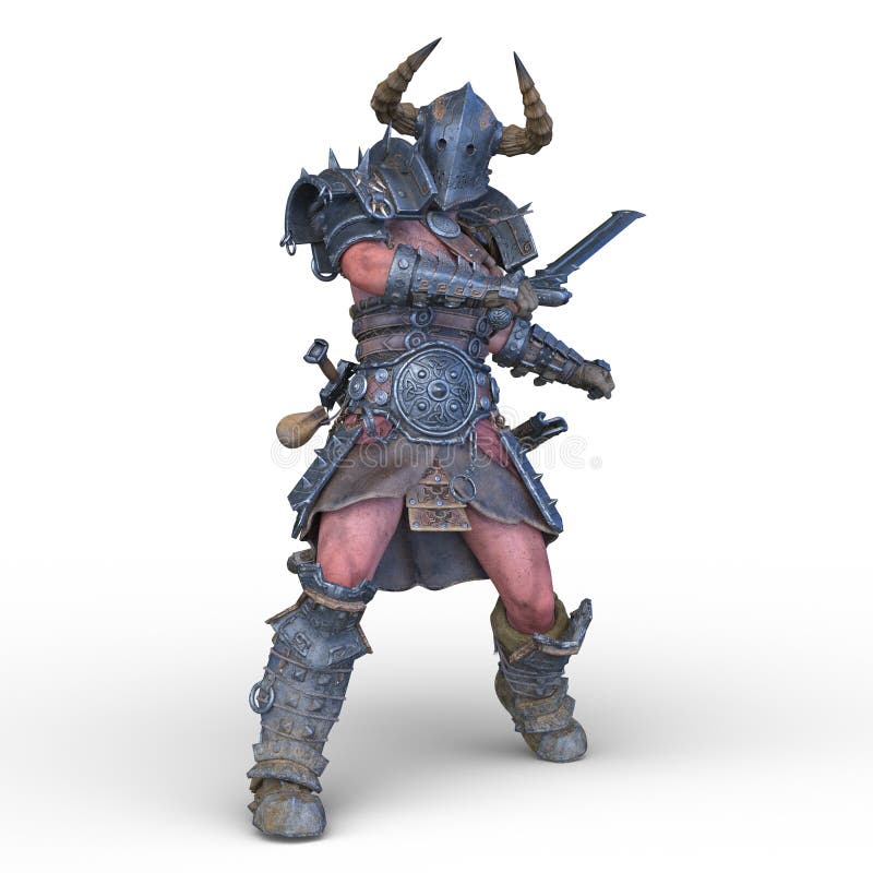 3D rendering of Wild Warrior stock illustration