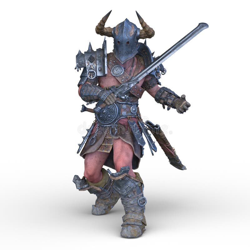3D rendering of Wild Warrior stock illustration