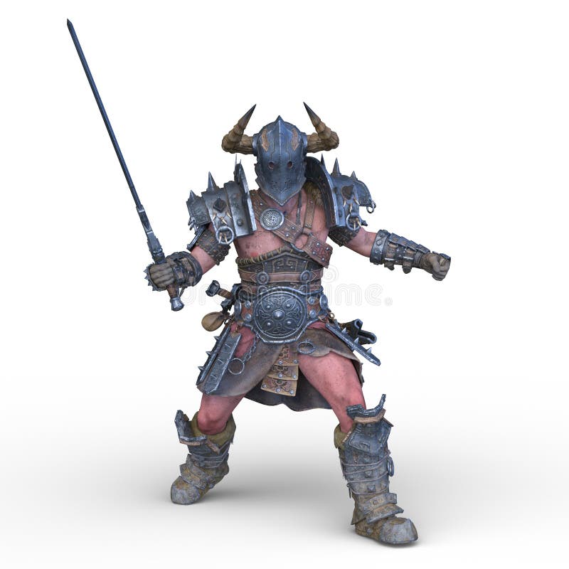 3D rendering of Wild Warrior stock illustration