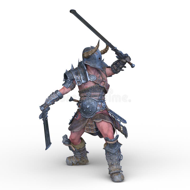 3D rendering of Wild Warrior stock illustration