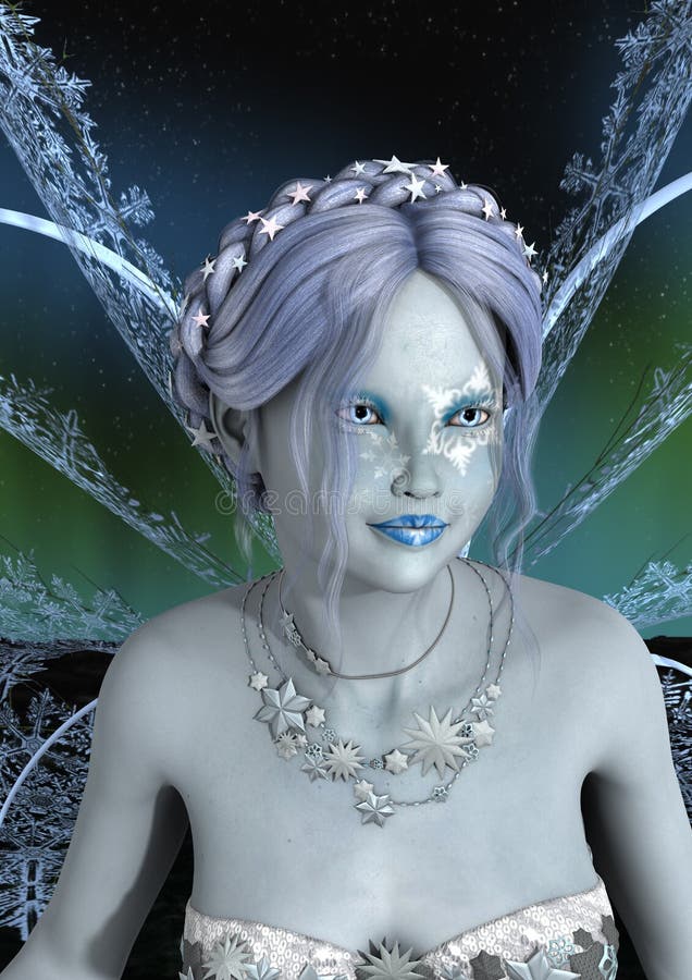 3D Rendering Winter Fairy royalty free illustration