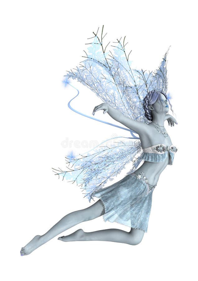 3D Rendering Winter Fairy on White royalty free stock photos