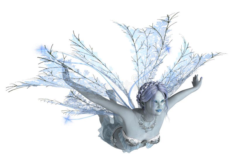 3D Rendering Winter Fairy on White royalty free stock photography