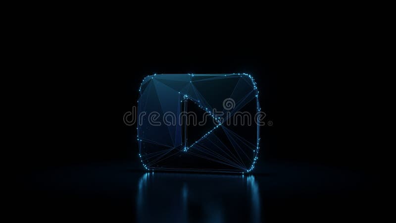 3d Rendering Wireframe Neon Glowing Symbol of YouTube Logo on Black  Background with Reflection Stock Illustration - Illustration of youtube,  virtual: 179065074