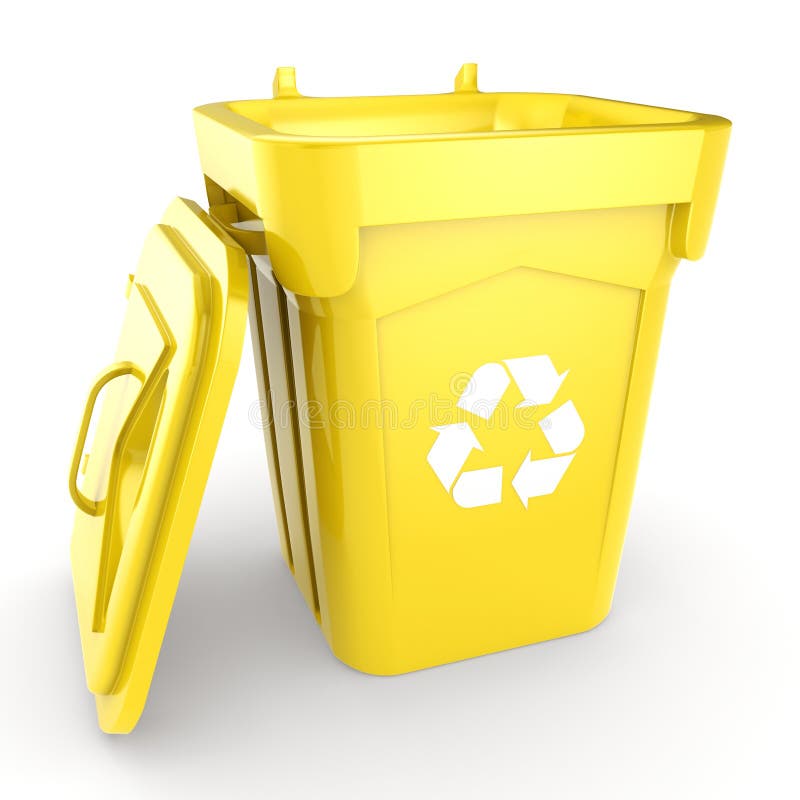 Yellow Recycling Bin Yellow Recycling Bin
