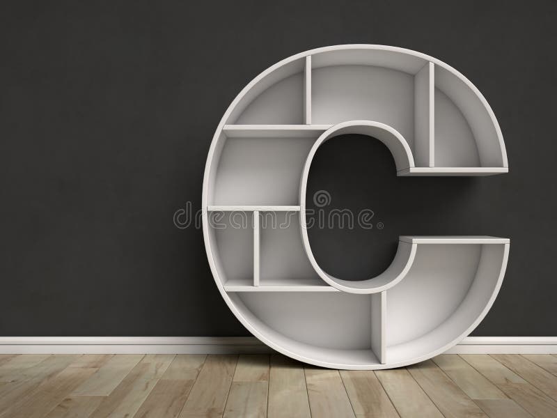 3D-Renderingbuchstabe c vektor abbildung